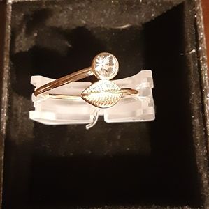 CRYSTAL & LEAF 🌱 GOLD RING